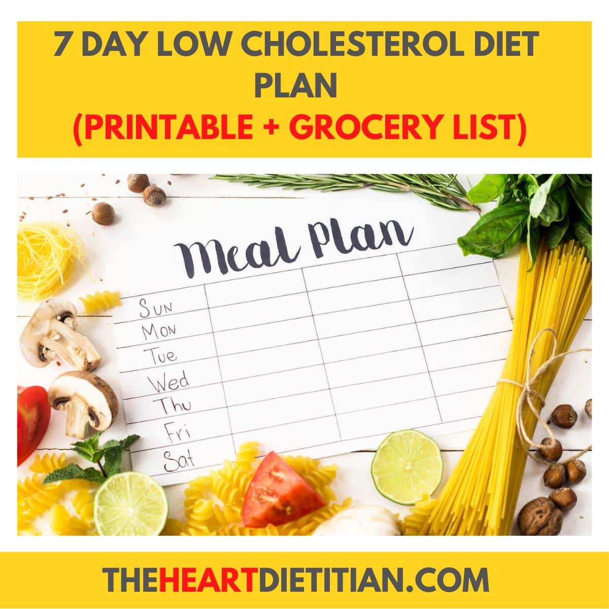 7 Day Low Cholesterol Diet Plan Printable Grocery List – NBKomputer