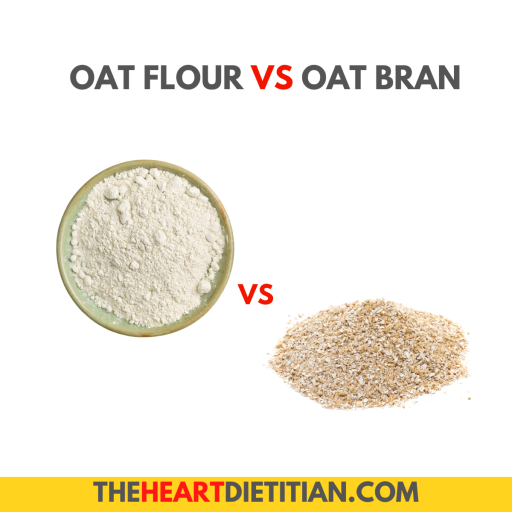 Oat Flour vs Oat Bran coverphoto with a picture of oat flour and oat bran.